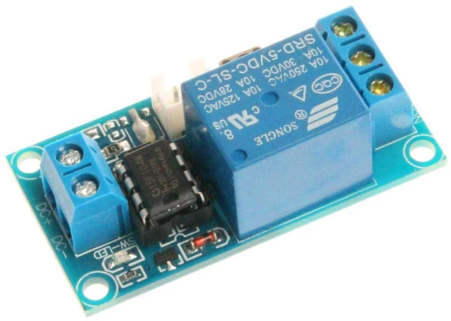 Alt view image 6 of 7 - 1-Channel Self-Locking Relay Module One Button Start-Stop Bistable 10A Load for SCM Control, Household Appliances Control, Industrial Equipment Control (12V)