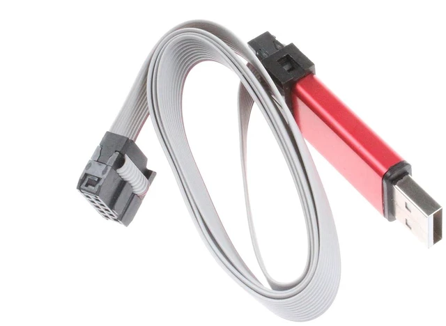 Alt view image 2 of 6 - USB ASP ISP AVR Programmer Downloader for ATMEL Proccessors Drive-Free Over-Current Protection Red & Blue bi-Color Indicator with Aluminum Shell