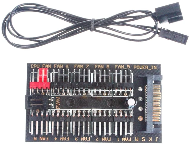 Alt view image 2 of 7 - 10-Channel PC Fan HUB PWM SATA Port Suitable for Motherboard 3Pin 4Pin Fan