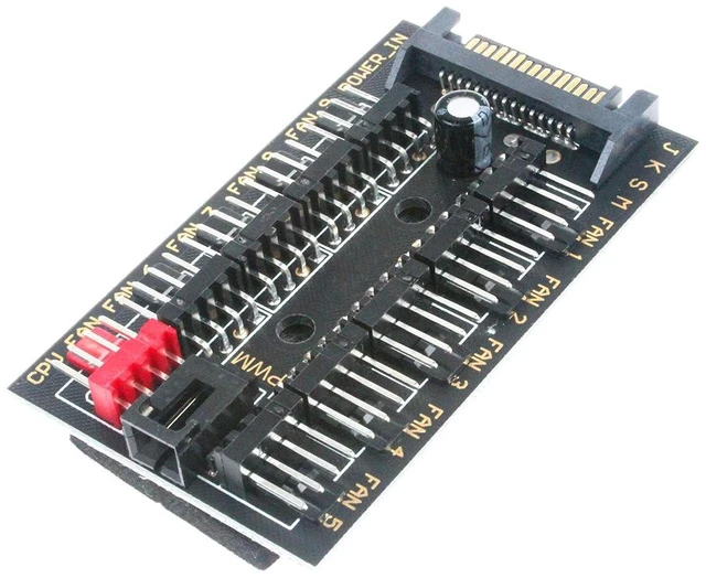 Alt view image 3 of 7 - 10-Channel PC Fan HUB PWM SATA Port Suitable for Motherboard 3Pin 4Pin Fan