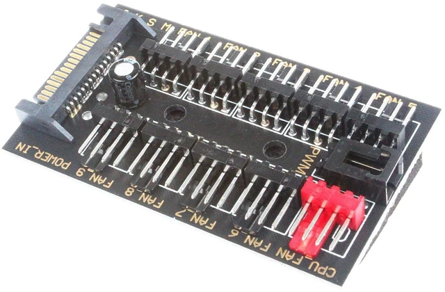 Alt view image 5 of 7 - 10-Channel PC Fan HUB PWM SATA Port Suitable for Motherboard 3Pin 4Pin Fan
