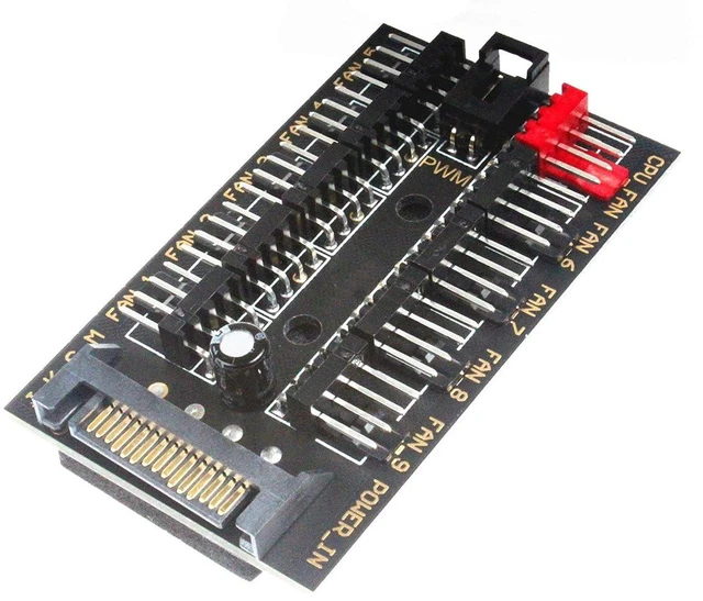Alt view image 7 of 7 - 10-Channel PC Fan HUB PWM SATA Port Suitable for Motherboard 3Pin 4Pin Fan