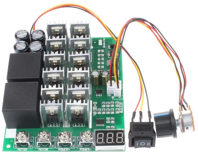 Alt view image 2 of 6 - PWM Motor Speed Controller 60A DC 10V-55V 12V 24V 36V 48V Digital Display 100A Max Brush DC Motor Controller - Third gear Forward Reverse Stop