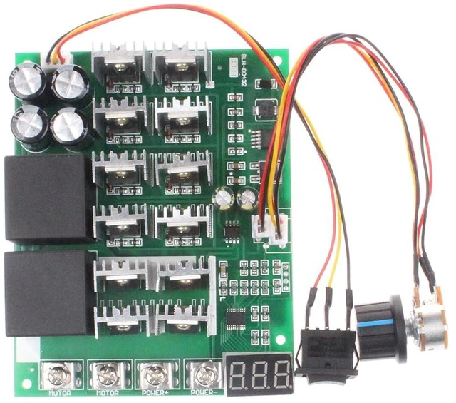 Alt view image 3 of 6 - PWM Motor Speed Controller 60A DC 10V-55V 12V 24V 36V 48V Digital Display 100A Max Brush DC Motor Controller - Third gear Forward Reverse Stop