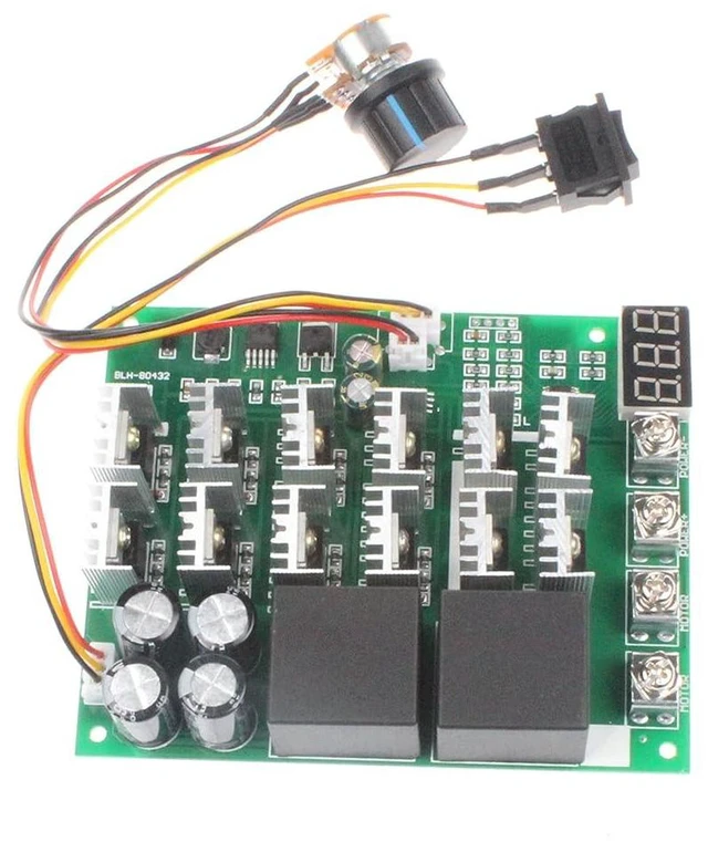 Alt view image 6 of 6 - PWM Motor Speed Controller 60A DC 10V-55V 12V 24V 36V 48V Digital Display 100A Max Brush DC Motor Controller - Third gear Forward Reverse Stop