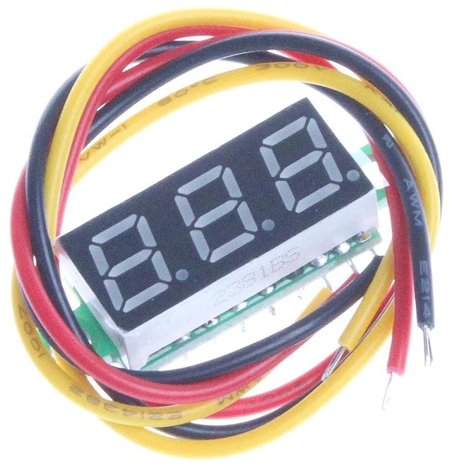 Alt view image 5 of 6 - 0.28 inches LED Ultra-Small DC Digital 0-100V Voltmeter 3-Wire Battery Voltage Tester Red Blue Yellow Green Four Colors Display 4.0-40 Volt Power Supply (Pack of 3)(Green)
