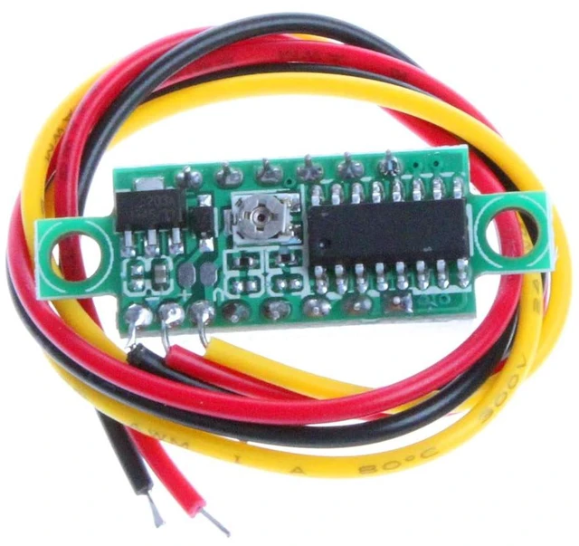 Alt view image 6 of 6 - 0.28 inches LED Ultra-Small DC Digital 0-100V Voltmeter 3-Wire Battery Voltage Tester Red Blue Yellow Green Four Colors Display 4.0-40 Volt Power Supply (Pack of 3)(Green)