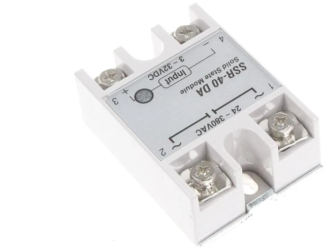 Alt view image 3 of 7 - SSR-40DA Solid State Relay Single Phase Semi-Conductor Relay DC Control AC Input 3-32V DC Control 24-380V AC