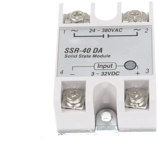 Alt view image 6 of 7 - SSR-40DA Solid State Relay Single Phase Semi-Conductor Relay DC Control AC Input 3-32V DC Control 24-380V AC