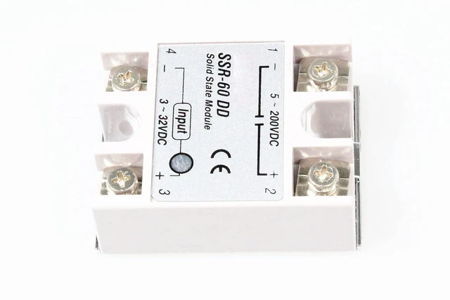 Alt view image 2 of 5 - SSR-60DD 60A Single Phase Contactless Mute Solid State Relay DC Control DC Input Control Voltage DC3-32V Control Load Voltage DC 5-200V