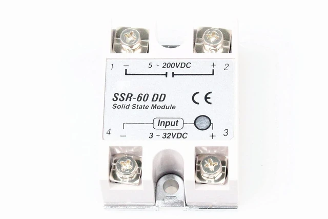 Alt view image 5 of 5 - SSR-60DD 60A Single Phase Contactless Mute Solid State Relay DC Control DC Input Control Voltage DC3-32V Control Load Voltage DC 5-200V
