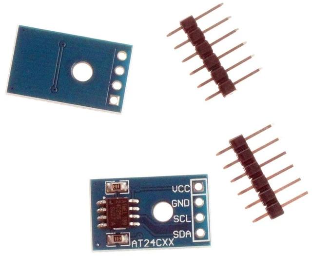 Alt view image 3 of 6 - AT24C256 EEPROM Memory Module IIC I2C Interface - MCU Development Accessories (Pack of 2) Blue