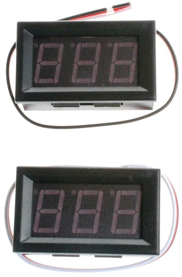 Alt view image 4 of 5 - 0.56 inches LED DC Digital Voltmeter 3-Wire 0.00V-30.0V Battery Voltage Tester Red Blue Two Colors Display (Pack of 2) (Blue)