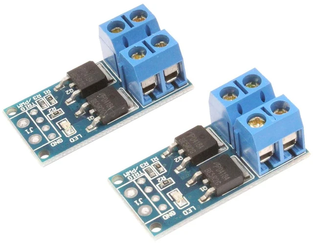 Alt view image 2 of 5 - 400W 15A Dual MOS Transistor Driving Module DC 5-36V FET Trigger Switch Board 0-20KHz PWM Electronic Switch Control DC Motor Speed Controller (Pack of 2)