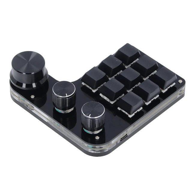 Main image of Walfront USB Mini Macro Mechanical Gaming Keypad, 9 Keys 3 Knobs Customizable RGB Backlit Red Switch Programmable Keypad for PC Office Gaming