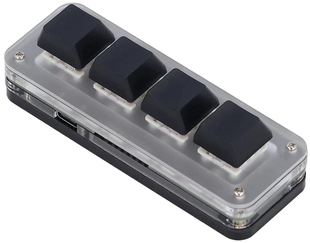 Main image of Walfront 4-Key Programmable Mechanical Macro Pad, Red Switch USB-C