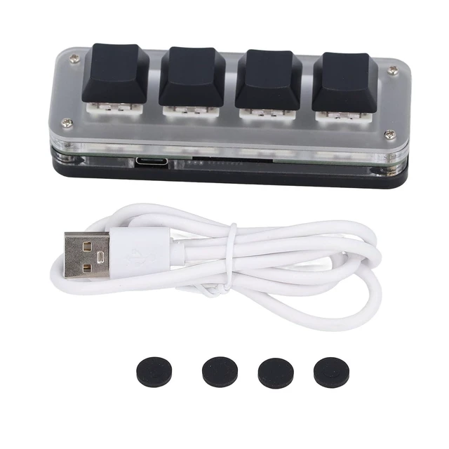 Alt view image 2 of 6 - Walfront 4-Key Programmable Mechanical Macro Pad, Red Switch USB-C