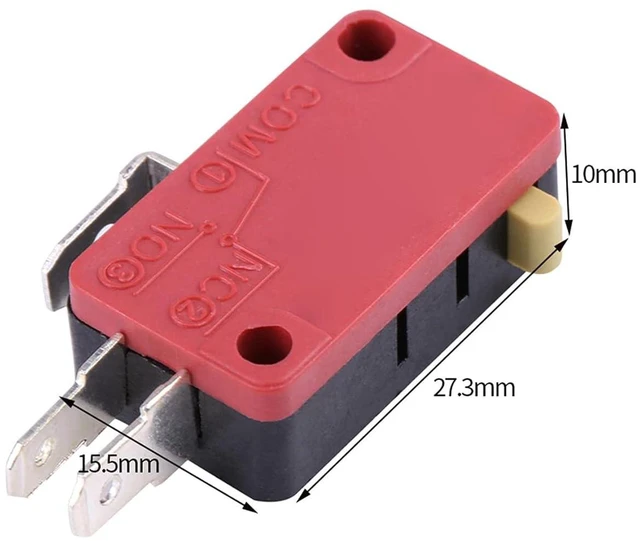 Alt view image 6 of 6 - Limit Switch 3 Pins SPDT Micro Switch for Arcade Game Push Button, Normally Open Close Momentary Snap Action Switch for DIY Replacement 10 Pcs