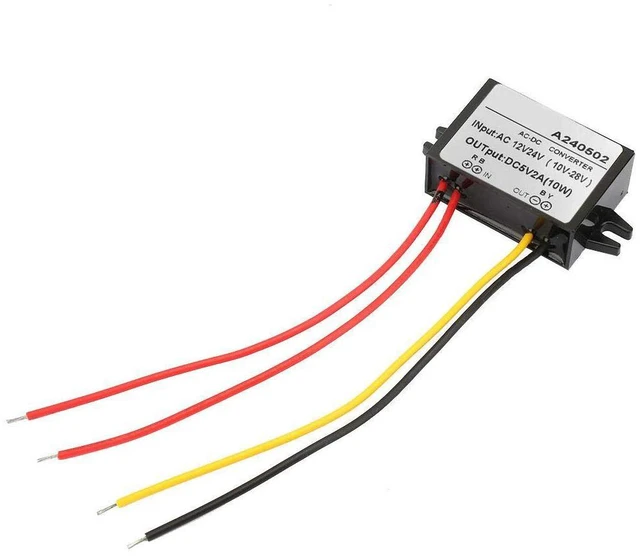 Main image of AC 12V 24V to DC 5V Voltage Converter Regulator 2A Step Down Power Supply Module for Automotive Car Monitor Backup Camera Dash Cam LED Lights