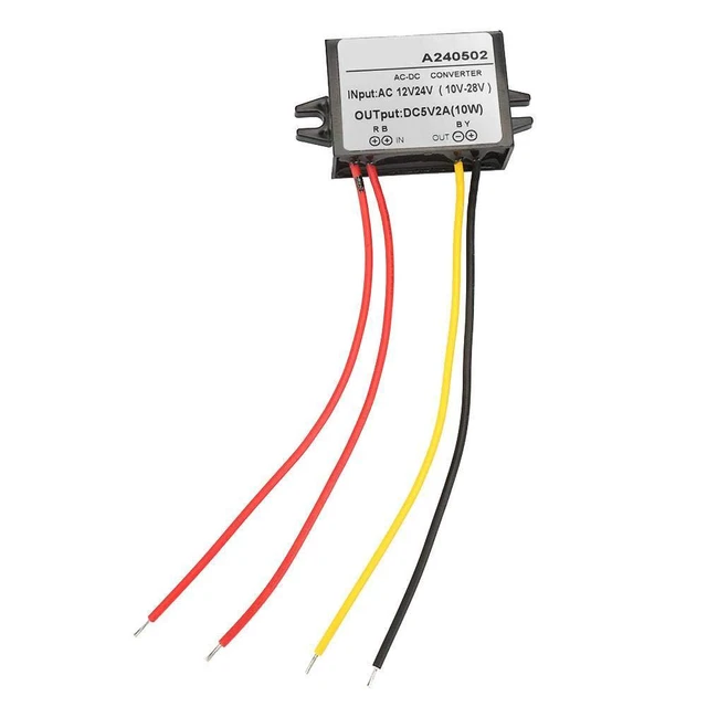 Alt view image 2 of 6 - AC 12V 24V to DC 5V Voltage Converter Regulator 2A Step Down Power Supply Module for Automotive Car Monitor Backup Camera Dash Cam LED Lights
