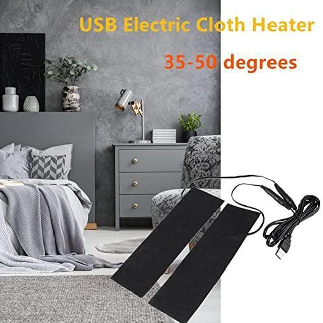 Alt view image 5 of 6 - Portable Heating Pad 1 Pair Black USB Carbon Fiber Heating Mat 5V Electric Heating Film Heater Pads Heating Film Heat Pad for Warming Feet Knee Washable 35-50