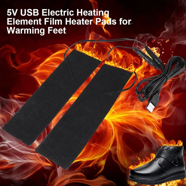 Alt view image 4 of 6 - Portable Heating Pad 1 Pair Black USB Carbon Fiber Heating Mat 5V Electric Heating Film Heater Pads Heating Film Heat Pad for Warming Feet Knee Washable 35-50