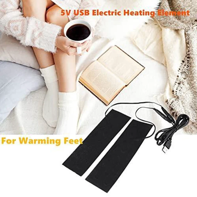 Alt view image 2 of 6 - Portable Heating Pad 1 Pair Black USB Carbon Fiber Heating Mat 5V Electric Heating Film Heater Pads Heating Film Heat Pad for Warming Feet Knee Washable 35-50 (Pack of 3)