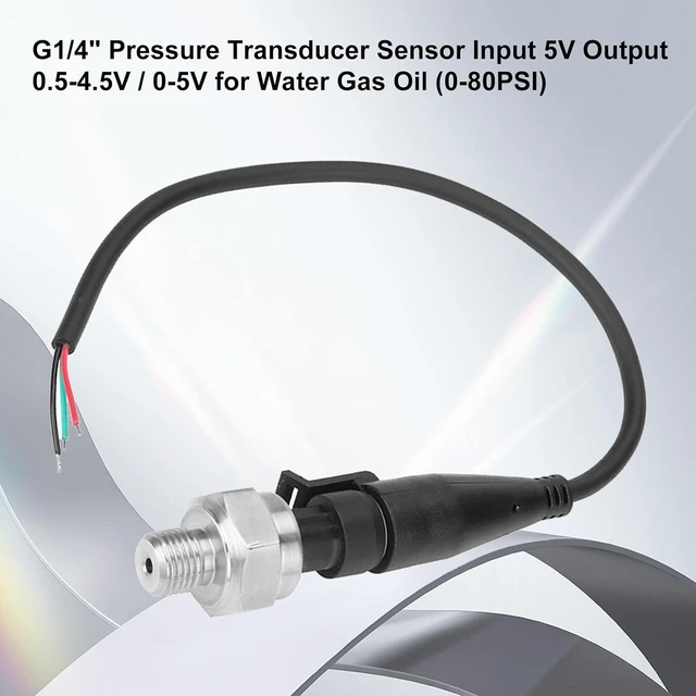 Alt view image 2 of 6 - Pressure Sensor G1/4 Pressure Transducer Sensor Pressure Gauge Transduce Input 5V Output 0.5-4.5V / 0-5V Pressure Transmitter for Water Gas Oil (0-80PSI)