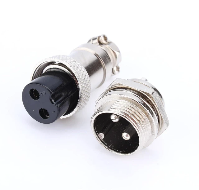 Main image of GX16-2 Aviation Metal Screw Connector 2 Pin Male Female Plug for Plasma Cutters CNC Machines Electrical Socket with Solder Cups