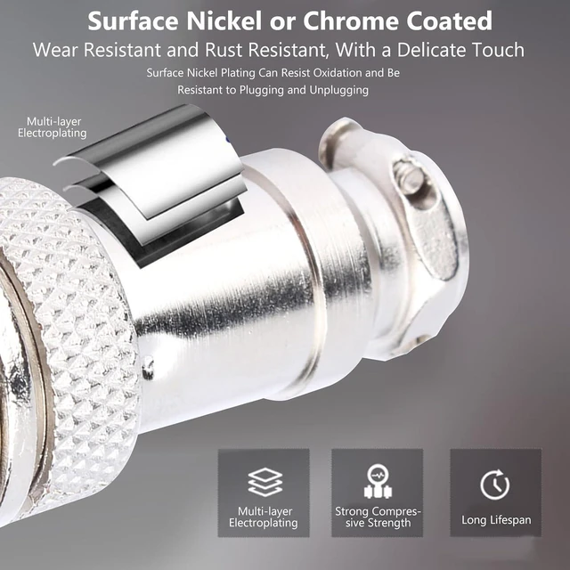 Alt view image 6 of 6 - GX16-2 Aviation Metal Screw Connector 2 Pin Male Female Plug for Plasma Cutters CNC Machines Electrical Socket with Solder Cups