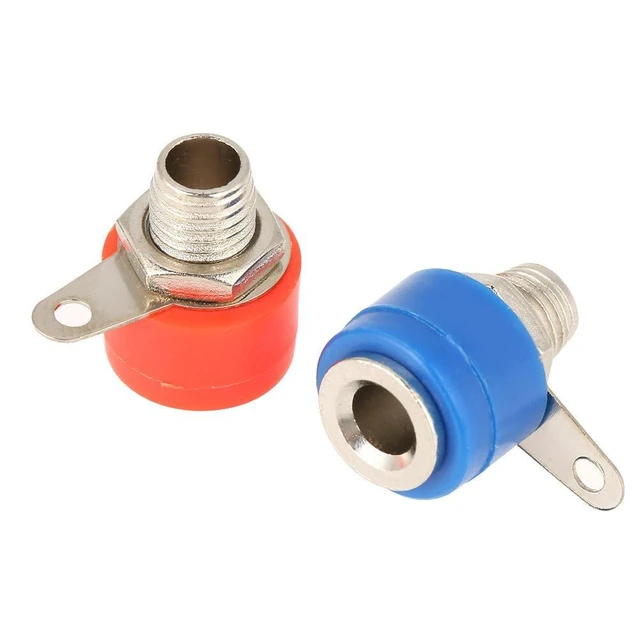 Alt view image 3 of 6 - 20 Pcs 4mm Banana Socket Plug Mixed Color Test Probes Speaker Terminal Binding Posts Banana Plug Jack Socket Connector 4mm Panel Mount Banana Socket
