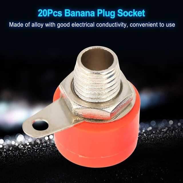 Alt view image 6 of 6 - 20 Pcs 4mm Banana Socket Plug Mixed Color Test Probes Speaker Terminal Binding Posts Banana Plug Jack Socket Connector 4mm Panel Mount Banana Socket
