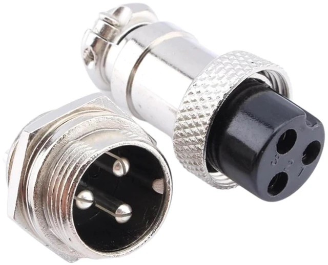 Main image of 1 Set GX16 3Pins Aviation Plug Socket 3 Pin Screw Type Male Female Metal Aviation Wire Connector Panel Connector 400V 5A