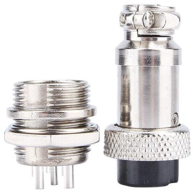 Alt view image 2 of 6 - 1 Set GX16 3Pins Aviation Plug Socket 3 Pin Screw Type Male Female Metal Aviation Wire Connector Panel Connector 400V 5A