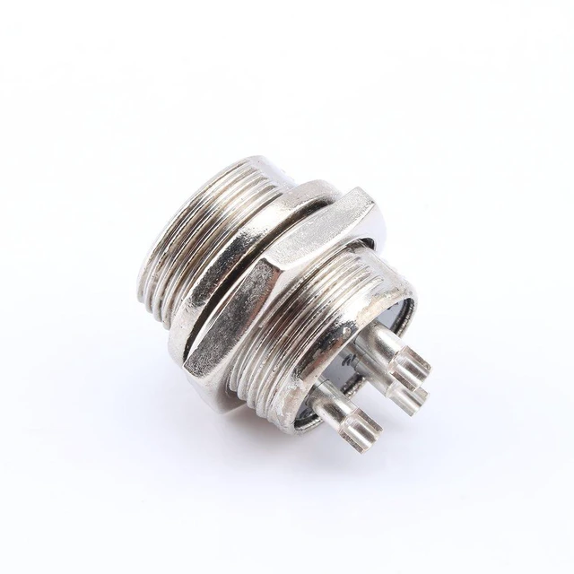Alt view image 4 of 6 - 1 Set GX16 3Pins Aviation Plug Socket 3 Pin Screw Type Male Female Metal Aviation Wire Connector Panel Connector 400V 5A