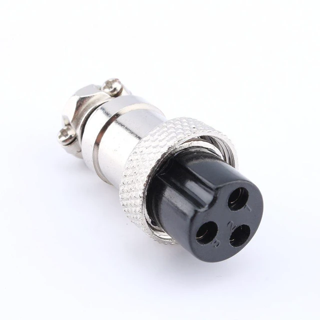 Alt view image 5 of 6 - 1 Set GX16 3Pins Aviation Plug Socket 3 Pin Screw Type Male Female Metal Aviation Wire Connector Panel Connector 400V 5A