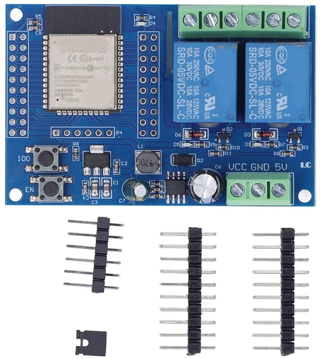 Main image of 2 Channel 5V Relay Module ESP 32 4M Byte Flash Large Capacity Programmable Relay Board for Secondary Development Learning DC5-60V
