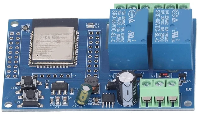 Alt view image 4 of 6 - 2 Channel 5V Relay Module ESP 32 4M Byte Flash Large Capacity Programmable Relay Board for Secondary Development Learning DC5-60V
