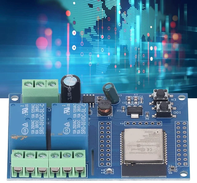 Alt view image 6 of 6 - 2 Channel 5V Relay Module ESP 32 4M Byte Flash Large Capacity Programmable Relay Board for Secondary Development Learning DC5-60V