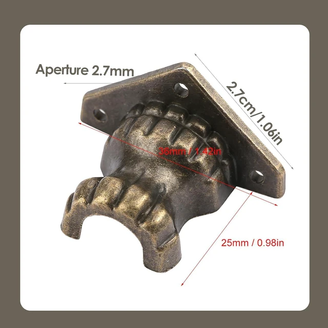 Alt view image 6 of 6 - Walfront 4Pcs Furniture Legs Antique Jewelry Chest Meuble Wood Box Decorative Feet Leg Corner Protector Metal Furniture Legs for Cabinet Sofa TV Stand Bookcase