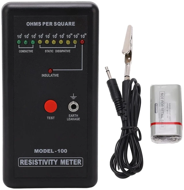 Main image of Digital Static Electricity Tester - Precise Measuring Instrument Electrostatic Analyzer Self Calibration Resistivity Tester