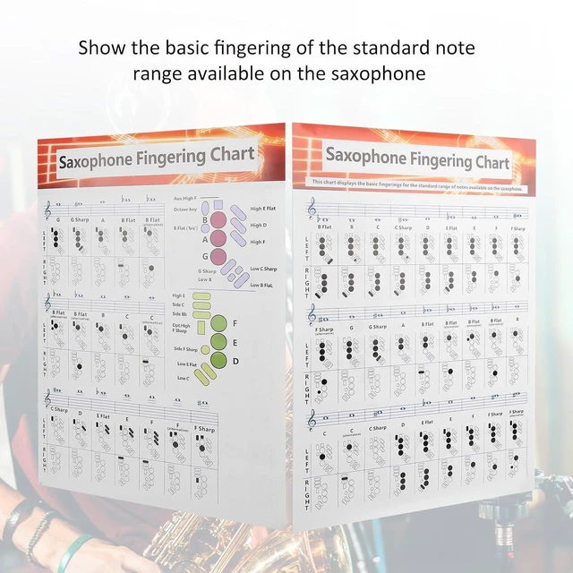 Alt view image 6 of 6 - Saxophone Fingering Chart Poster Alto Sax Fingering Chart Basics Exercise Comparison Table Standard Note Range Portable Coated Paper Beginners Sax Coated Paper Saxophone Chords Poster