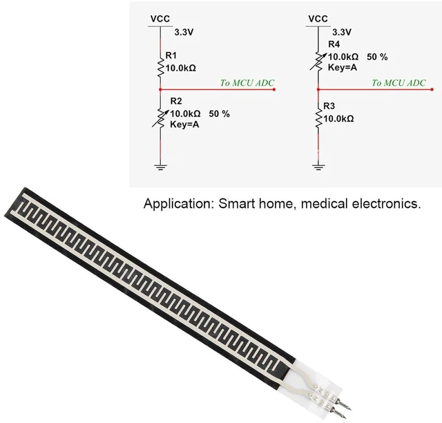 Alt view image 2 of 6 - Thin Film Pressure Sensor Flex Sensor Bend Sensor ZD10-100 500g Resistance Type Sensor Thin Film Pressure Sensor Force Sensing Resistor, Force Sensitive Resistor Pressure