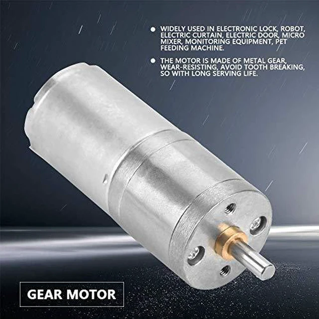 Alt view image 5 of 6 - DC Gear Motor 12V 5RPM, 25GA-370 Low Speed High Torque Metal Gear Micro Motor, Geared Electric Motor for Electronic Lock Electric Curtain Robot Actuator DIY Project