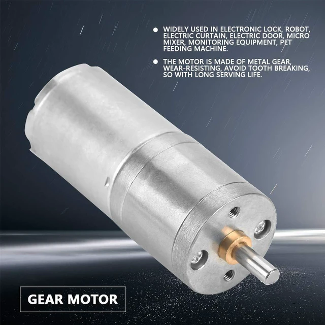 Alt view image 6 of 6 - 25GA-370 DC 12V Micro Motor Speed Reduction Geared Motor Metal Gear Micro Motor for Electronic Lock Outer Diameter 25 mm/1.0in(200RPM)