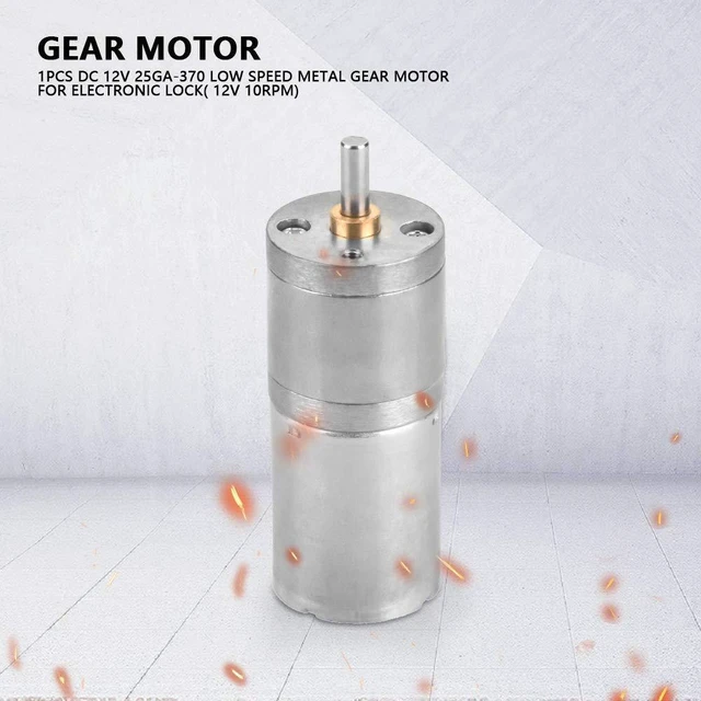 Alt view image 6 of 6 - 25GA-370 DC 12V Micro Motor Low Speed Metal Reduction Geared Motor for Electronic Lock(10RPM)