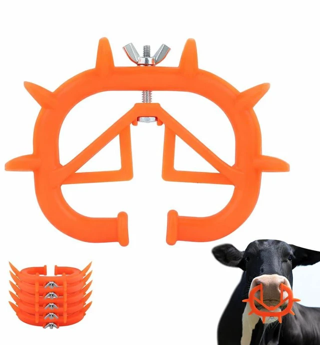 Main image of 5PCS Cow Nose Ring Farm Livestock Animal Weaner Red Plastic Calf Weaning Nose Rings Spiked Preventing Milk Suckling Farm Livestock Equipment