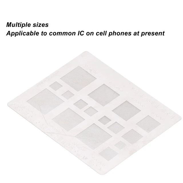 Alt view image 2 of 6 - BGA Reballing Universal Stencil BGA Rework Net Stencil Template Solder Steel Mesh Directly Heat Set Kit 0.3mm 0.35mm 0.375mm 0.4mm 0.5mm Phone BGA IC Chips Repair Tool
