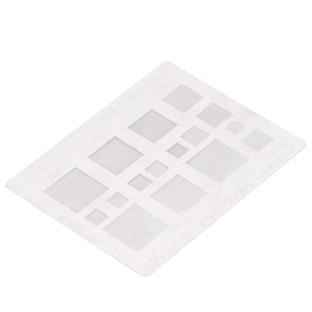 Alt view image 5 of 6 - BGA Reballing Universal Stencil BGA Rework Net Stencil Template Solder Steel Mesh Directly Heat Set Kit 0.3mm 0.35mm 0.375mm 0.4mm 0.5mm Phone BGA IC Chips Repair Tool