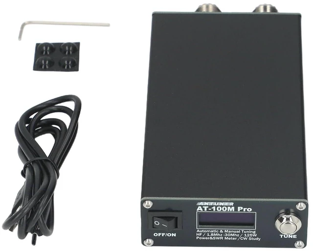 Main image of at 100M Pro Tuner Power Standing Wavemeter 1.8mhz to 30mhz for Any Radio Station and with 3300mAh Lithium Battery OLED Display Portable